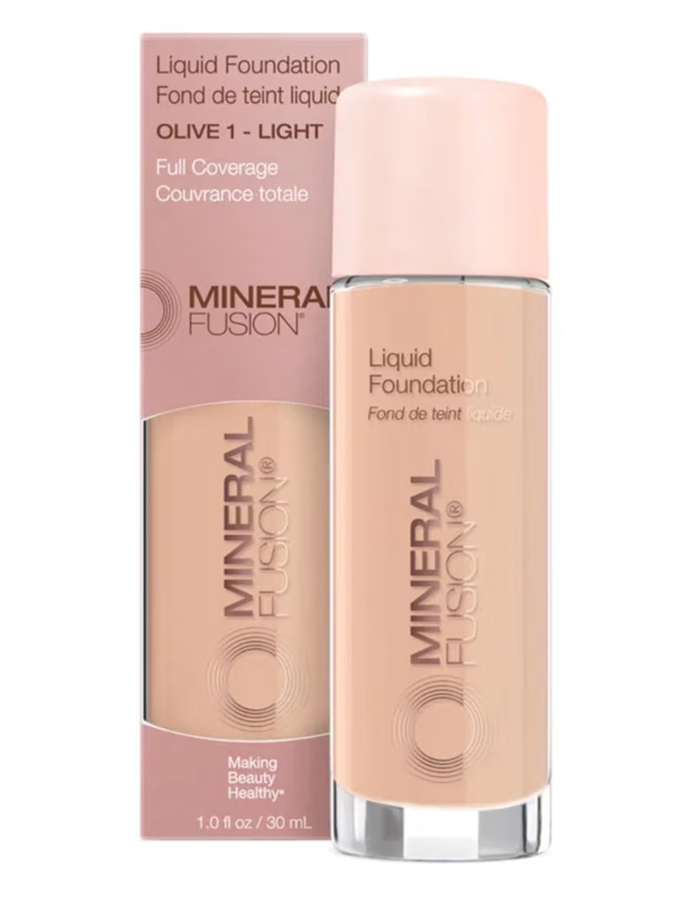 Mineral Fusion Liquid Foundation - Olive 1 Light (New In Box)